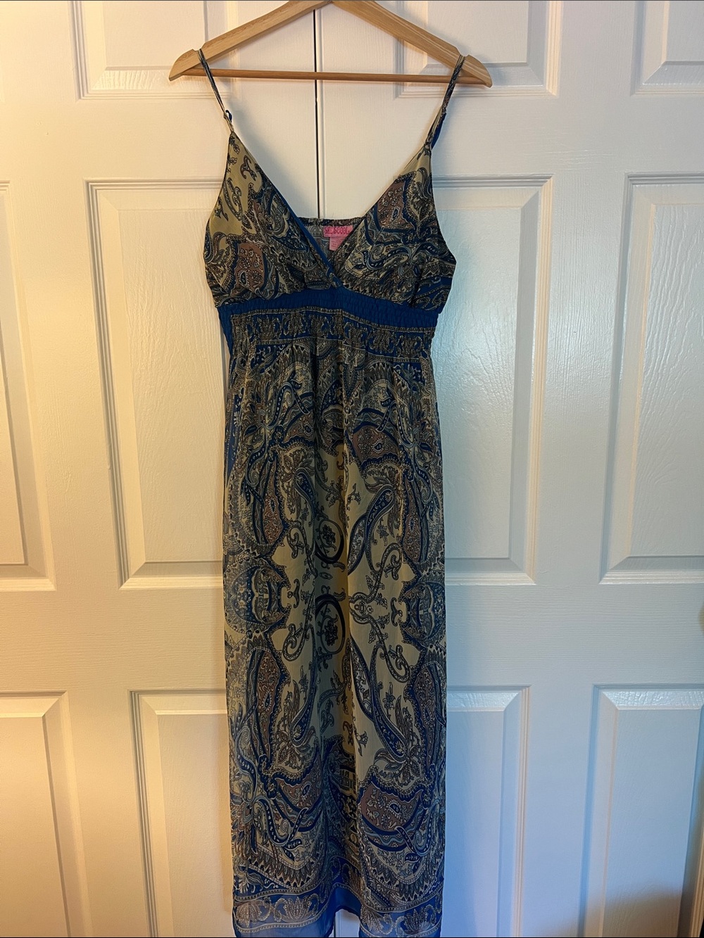 She's Cool Paisley Maxi Dress in Olive and Blue
